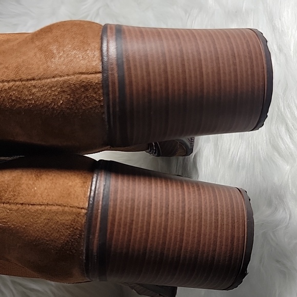 Pierre Dumas Sonata Boot in Chestnut Round Toe Block Wood Heel 8.5 - Picture 12 of 13